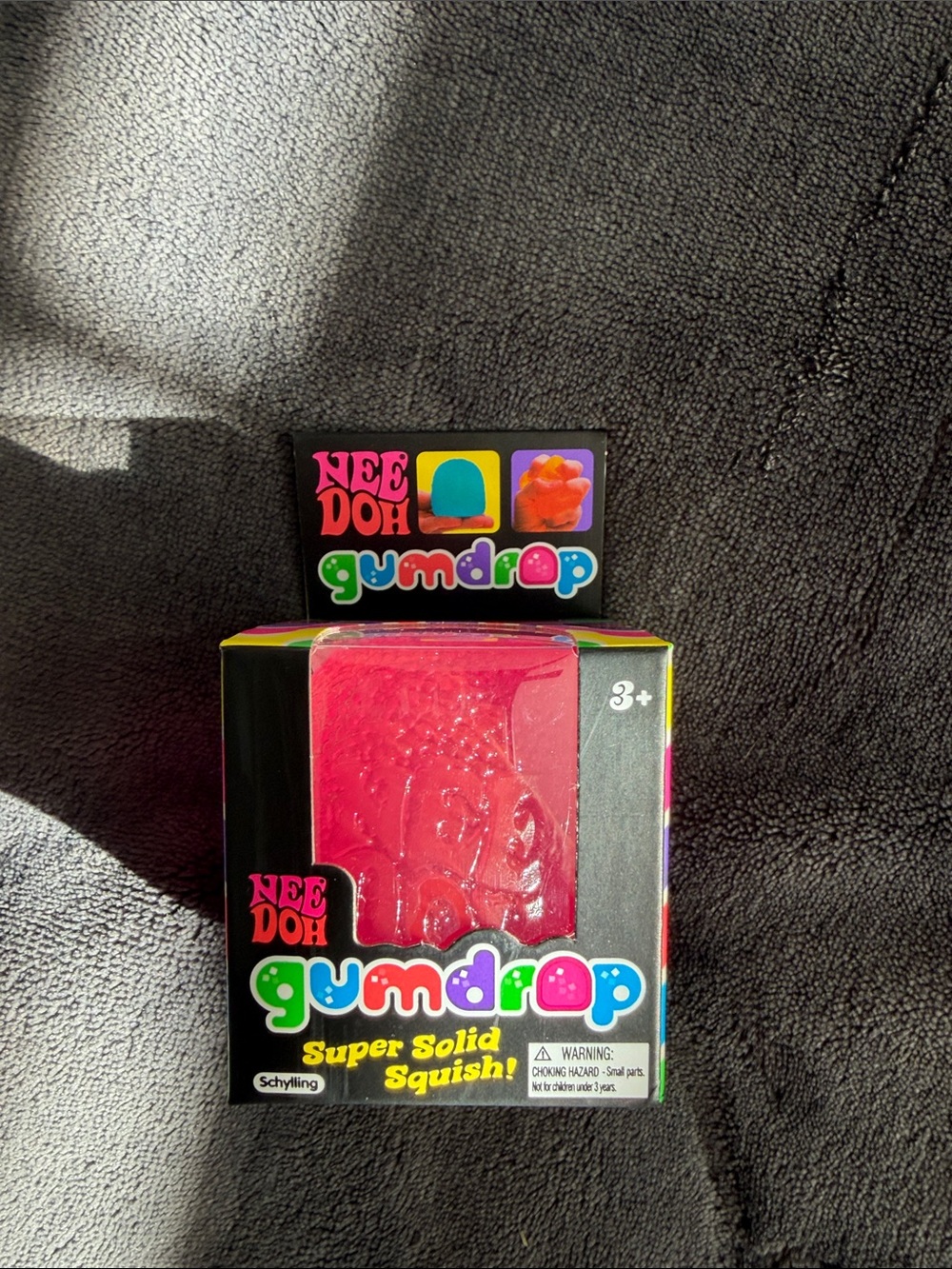 Needoh Gumdrop Super Solid Squish! - Pink glittery Sensory Toy